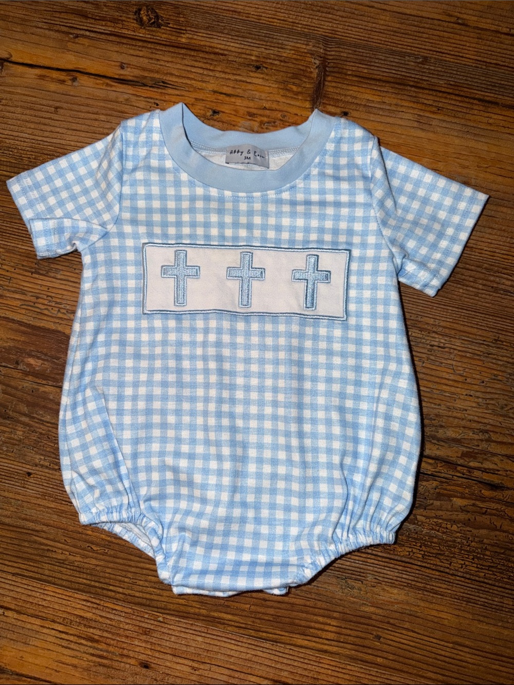 Abby & Evie Blue Gingham Bubble